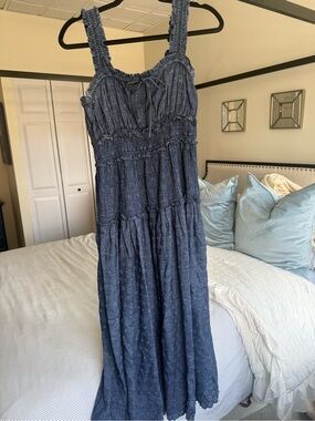 Gap x Doen denim Eyelet Maxi Sundress